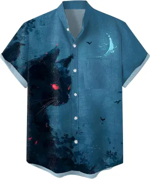 2024 Halloween Bowling Shirts Mens Pumpkins Skull Horror Graphic Funny Holiday Shirts Short Sleeve Aloha Shirts