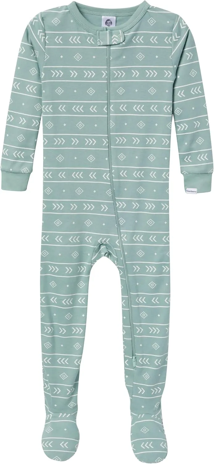 4-Pack Boys Safari Animals & Crab Snug Fit Footed Cotton Pajamas