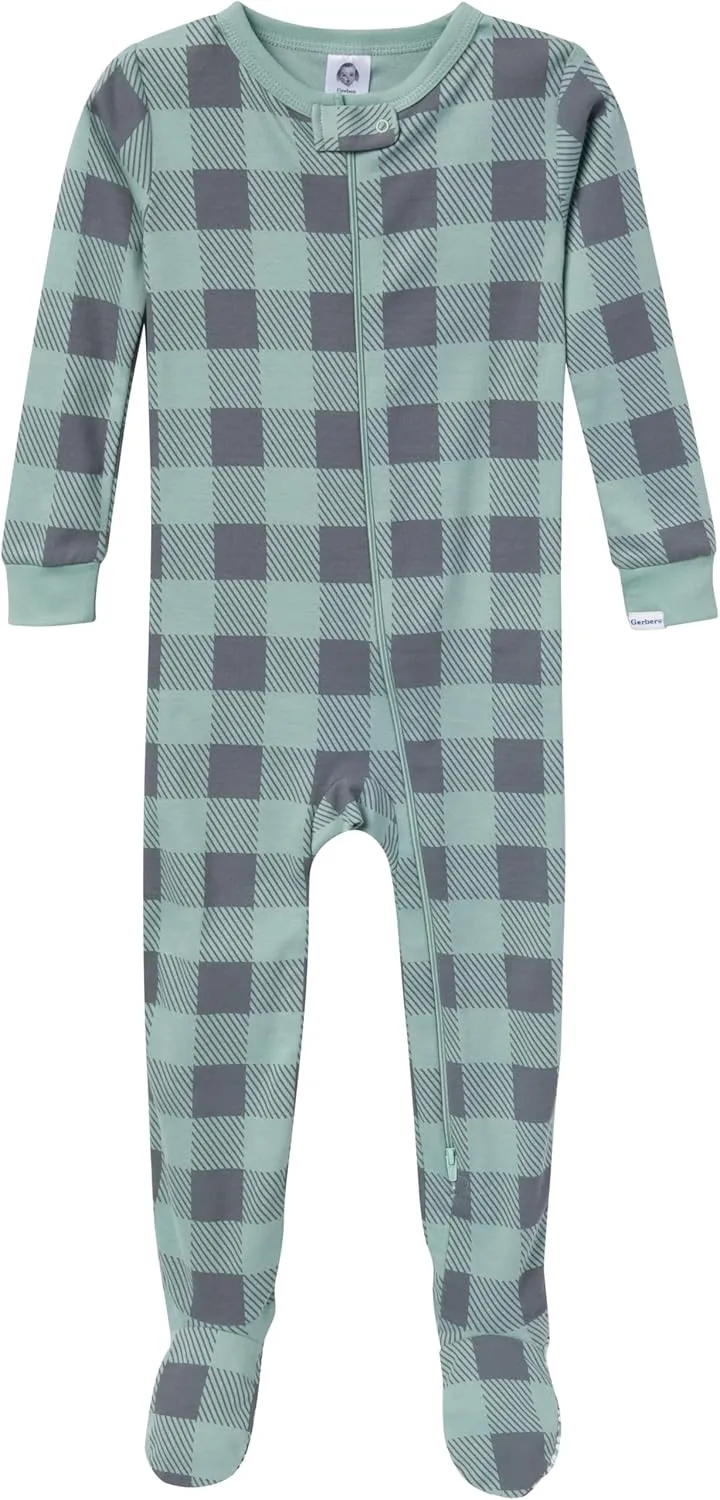 4-Pack Boys Safari Animals & Crab Snug Fit Footed Cotton Pajamas