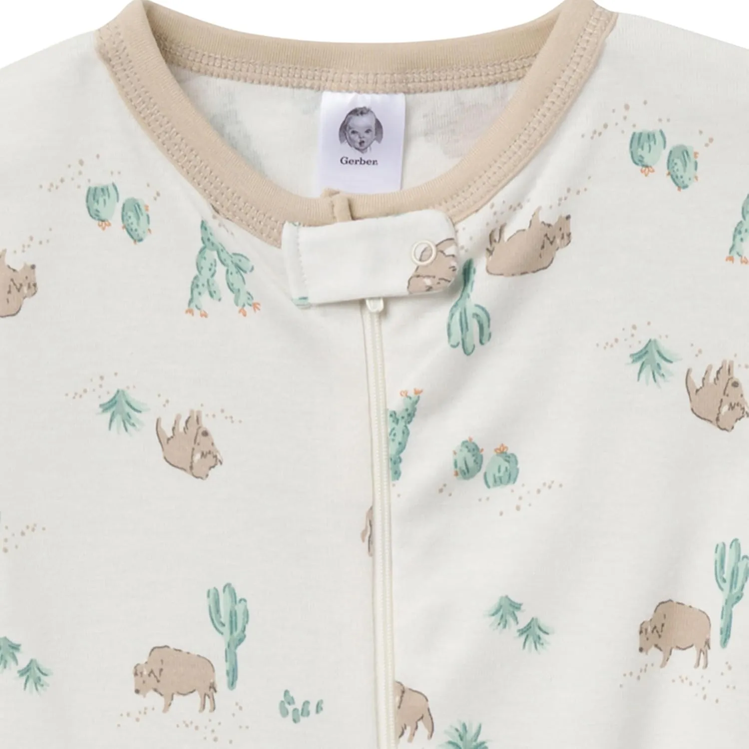 4-Pack Boys Safari Animals & Crab Snug Fit Footed Cotton Pajamas