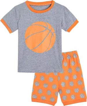 A&J DESIGN Pure Cotton Sport Pjs for 2-14 Years Kids, 2-Piece Pajamas Set