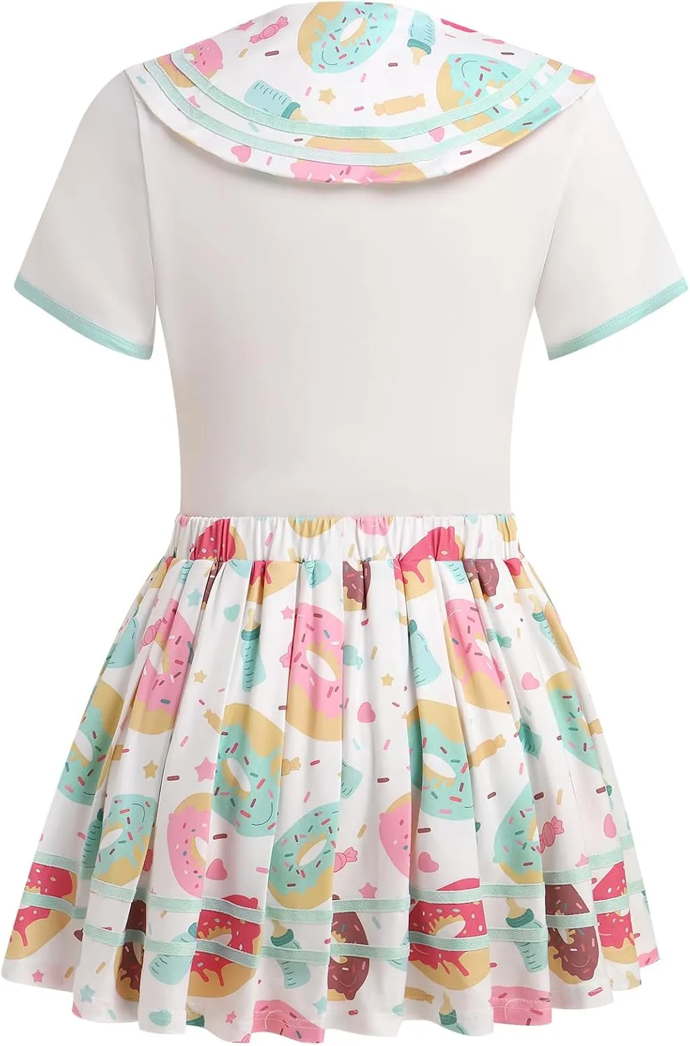 ABAFIP Women Cute Romper Dress Short Sleeve Pajama Bodysuit Pleated Skirt Sailor Outfits Nightwear Set
