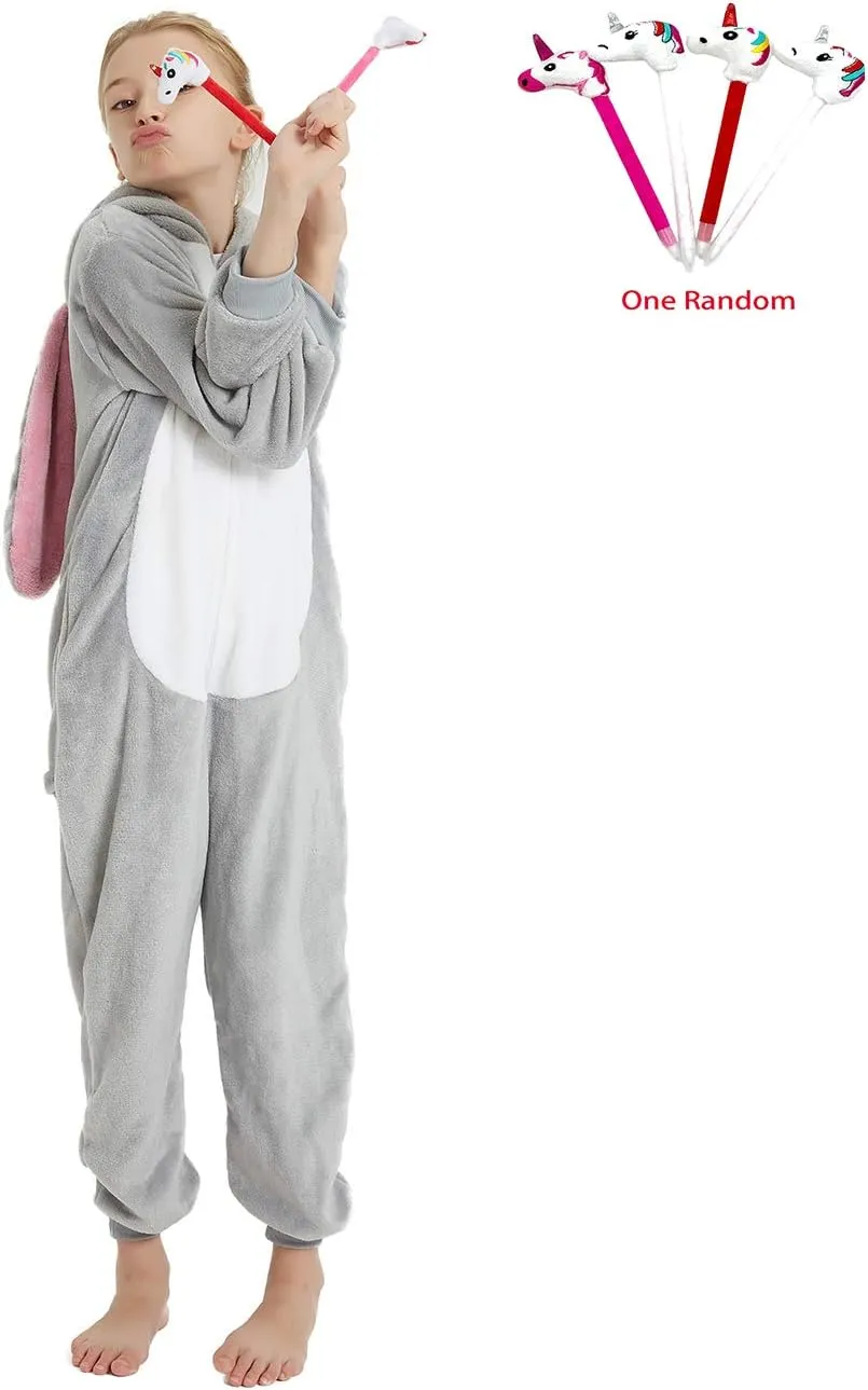 ABENCA Easter Kids Bunny Onesie Rabbit Pajamas for Girls Cartoon One Piece Animal Halloween Christmas Cosplay Costume