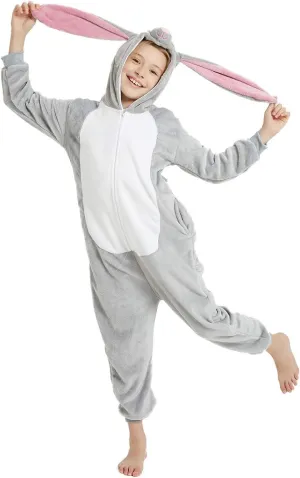 ABENCA Easter Kids Bunny Onesie Rabbit Pajamas for Girls Cartoon One Piece Animal Halloween Christmas Cosplay Costume