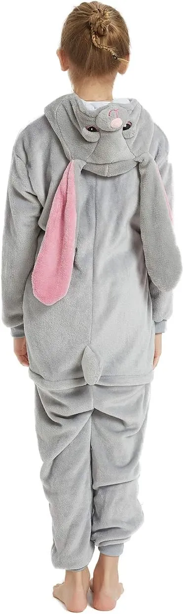 ABENCA Easter Kids Bunny Onesie Rabbit Pajamas for Girls Cartoon One Piece Animal Halloween Christmas Cosplay Costume