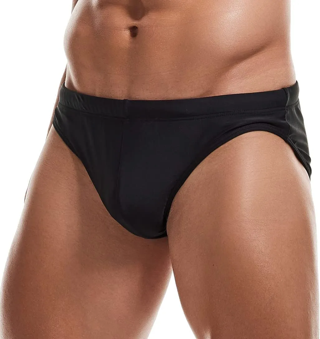 AIMPACT Mens Vintage Swim Briefs Sexy Bikini Swimwear Quick Dry Retro Swimsuit with Drawstring