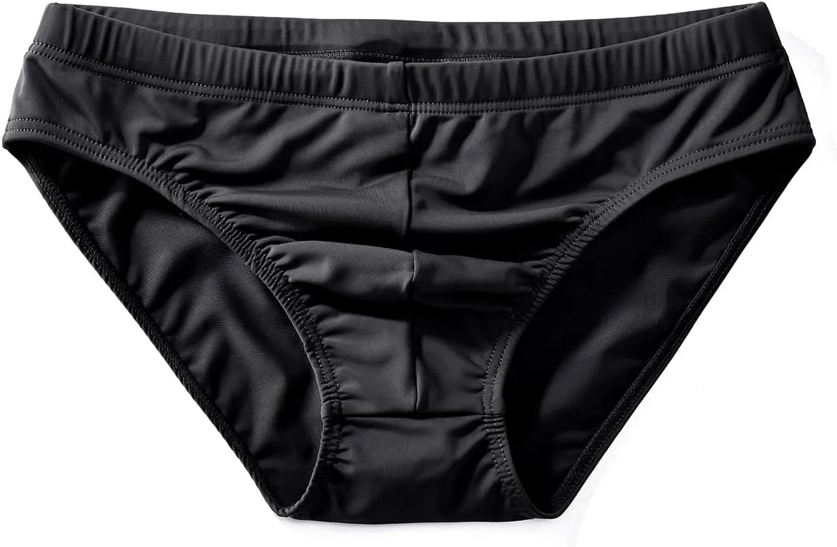 AIMPACT Mens Vintage Swim Briefs Sexy Bikini Swimwear Quick Dry Retro Swimsuit with Drawstring