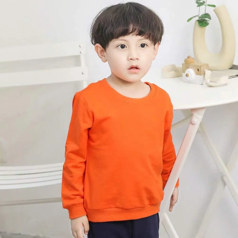 AIWUHE Toddler Boys Girls Solid Pullovers Sweatshirt Long Sleeve T-Shirt Kids Cotton Crewneck Thin Tops 1-8 Years Blouse