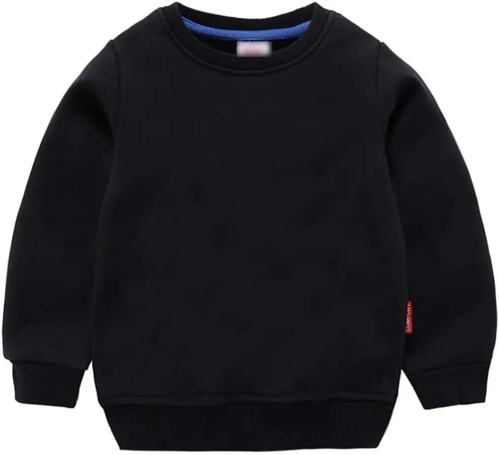 AIWUHE Toddler Boys Girls Solid Pullovers Sweatshirt Long Sleeve T-Shirt Kids Cotton Crewneck Thin Tops 1-8 Years Blouse