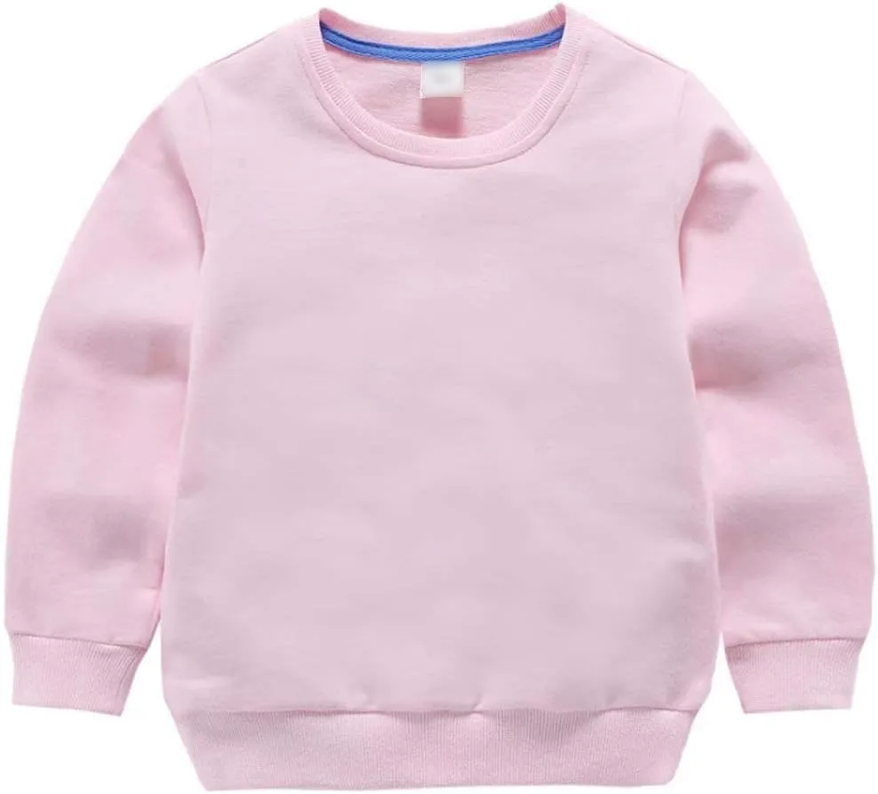 AIWUHE Toddler Boys Girls Solid Pullovers Sweatshirt Long Sleeve T-Shirt Kids Cotton Crewneck Thin Tops 1-8 Years Blouse