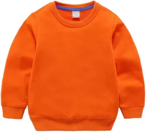AIWUHE Toddler Boys Girls Solid Pullovers Sweatshirt Long Sleeve T-Shirt Kids Cotton Crewneck Thin Tops 1-8 Years Blouse