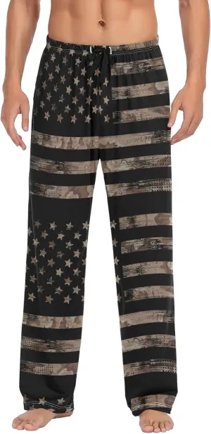 American Flag Desert Camouflage Men's Pajama Pants Sleepwear Lounge Pajama Bottoms