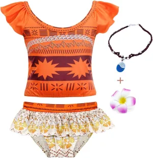 AmzBarley Girls Swimwear 2 Pieces Bathing Suit Ruffle One Shoulder Swimsuits Bikini Set Swimming Skirts