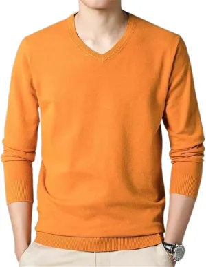 Aoleaky Spring Autumn Men's Sweaters Solid Color Casual Pullover V Neck Knitted Sweater Men Bottoming Shirt Pullovers Men