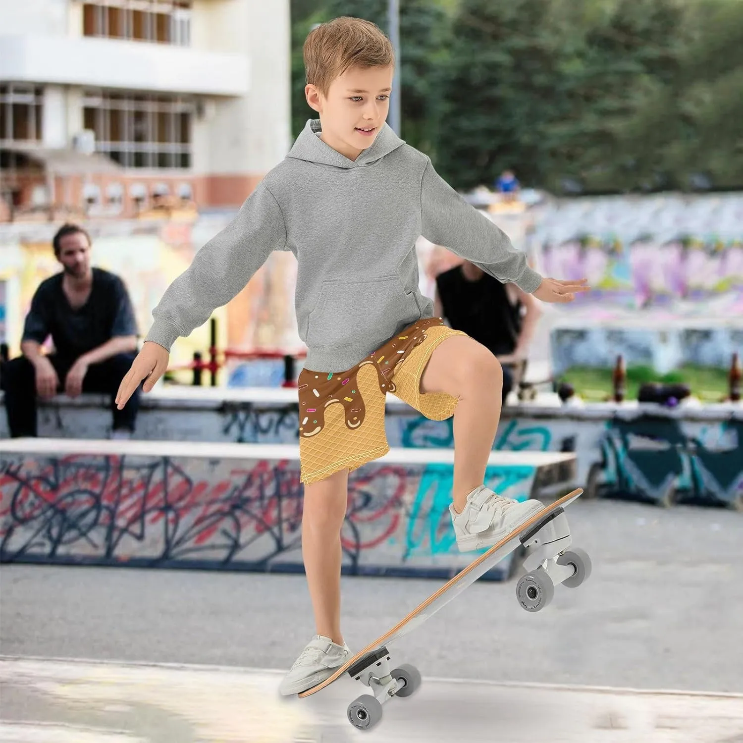 Athletic Gym Shorts Boys Casual Shorts Elastic Waist with Pockets, Summer Kids Bottom for Sports Homewear 7-15 Years