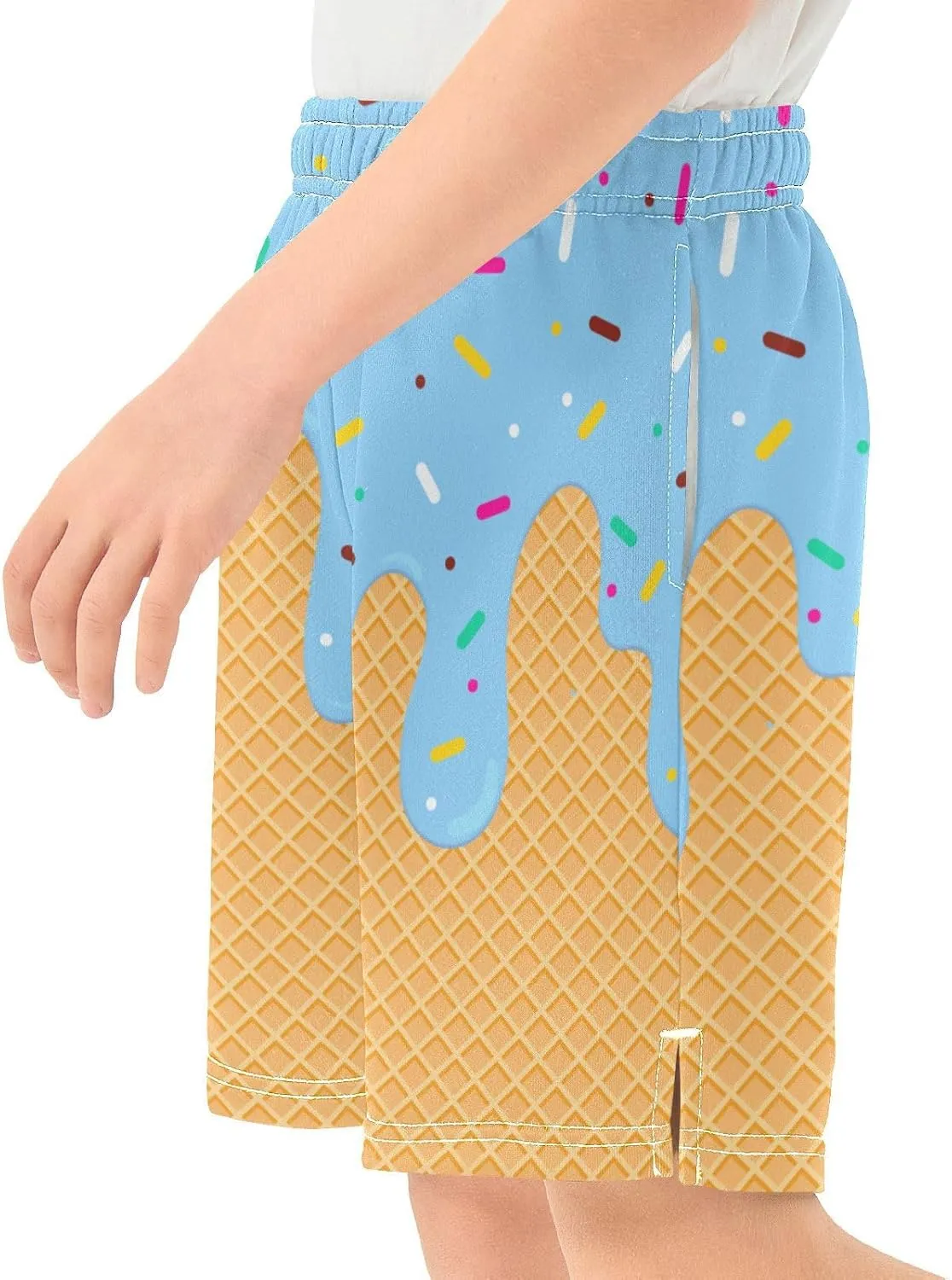 Athletic Gym Shorts Boys Casual Shorts Elastic Waist with Pockets, Summer Kids Bottom for Sports Homewear 7-15 Years