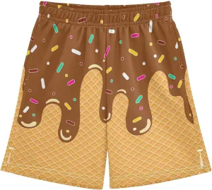 Athletic Gym Shorts Boys Casual Shorts Elastic Waist with Pockets, Summer Kids Bottom for Sports Homewear 7-15 Years