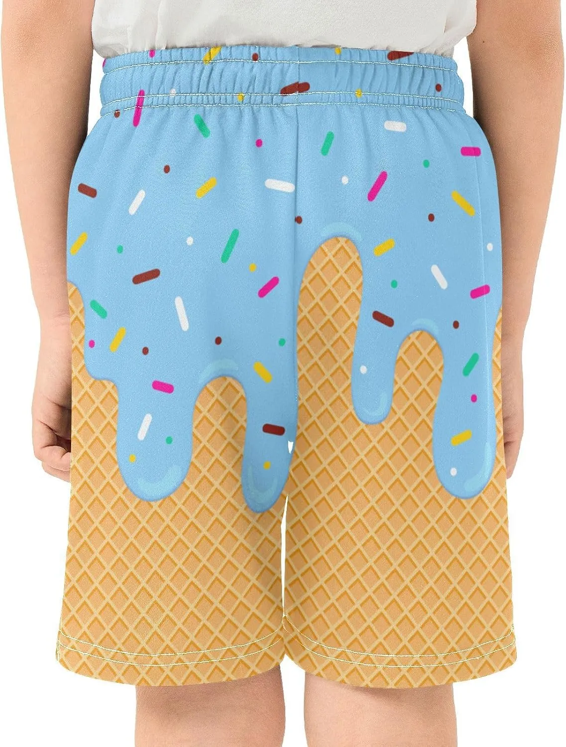 Athletic Gym Shorts Boys Casual Shorts Elastic Waist with Pockets, Summer Kids Bottom for Sports Homewear 7-15 Years