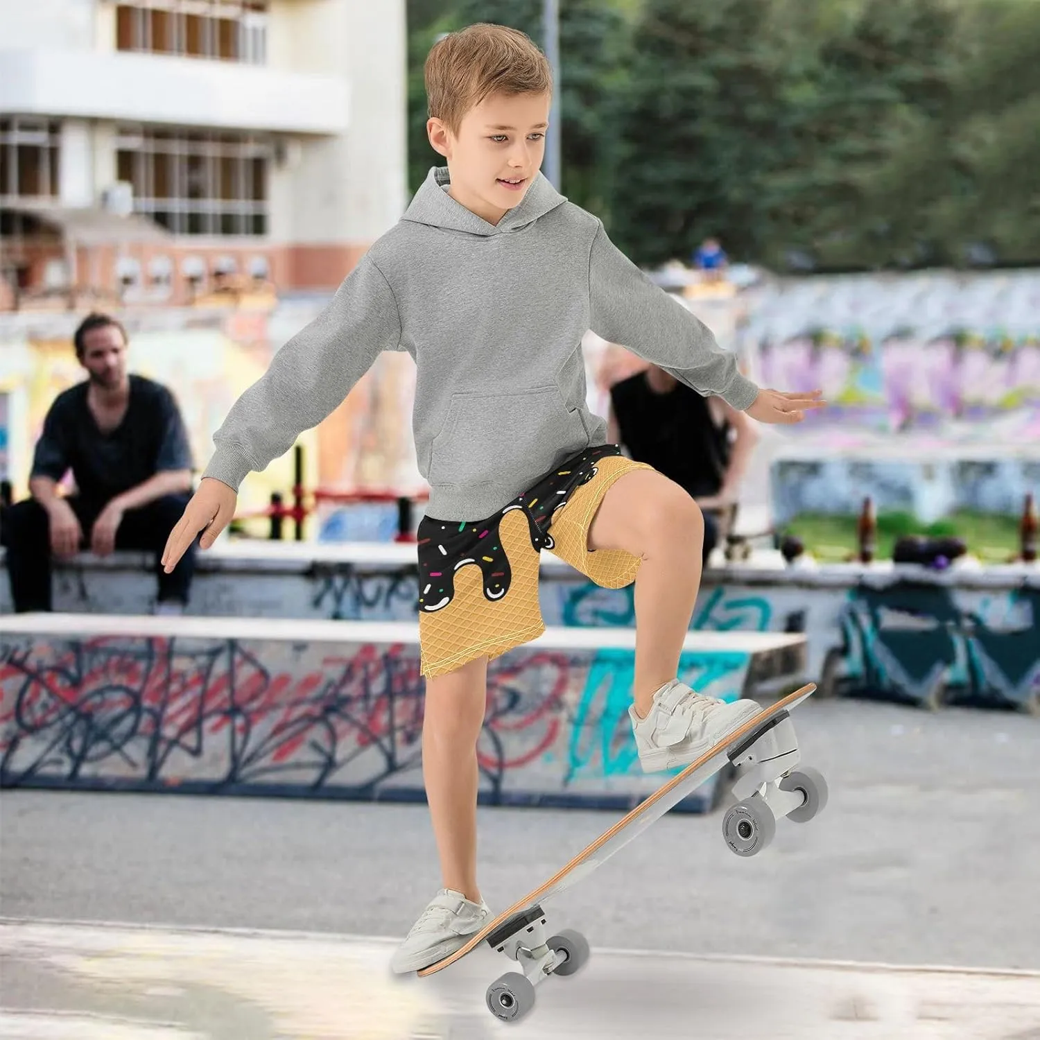 Athletic Gym Shorts Boys Casual Shorts Elastic Waist with Pockets, Summer Kids Bottom for Sports Homewear 7-15 Years