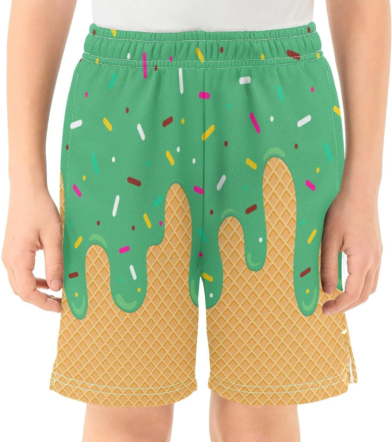 Athletic Gym Shorts Boys Casual Shorts Elastic Waist with Pockets, Summer Kids Bottom for Sports Homewear 7-15 Years