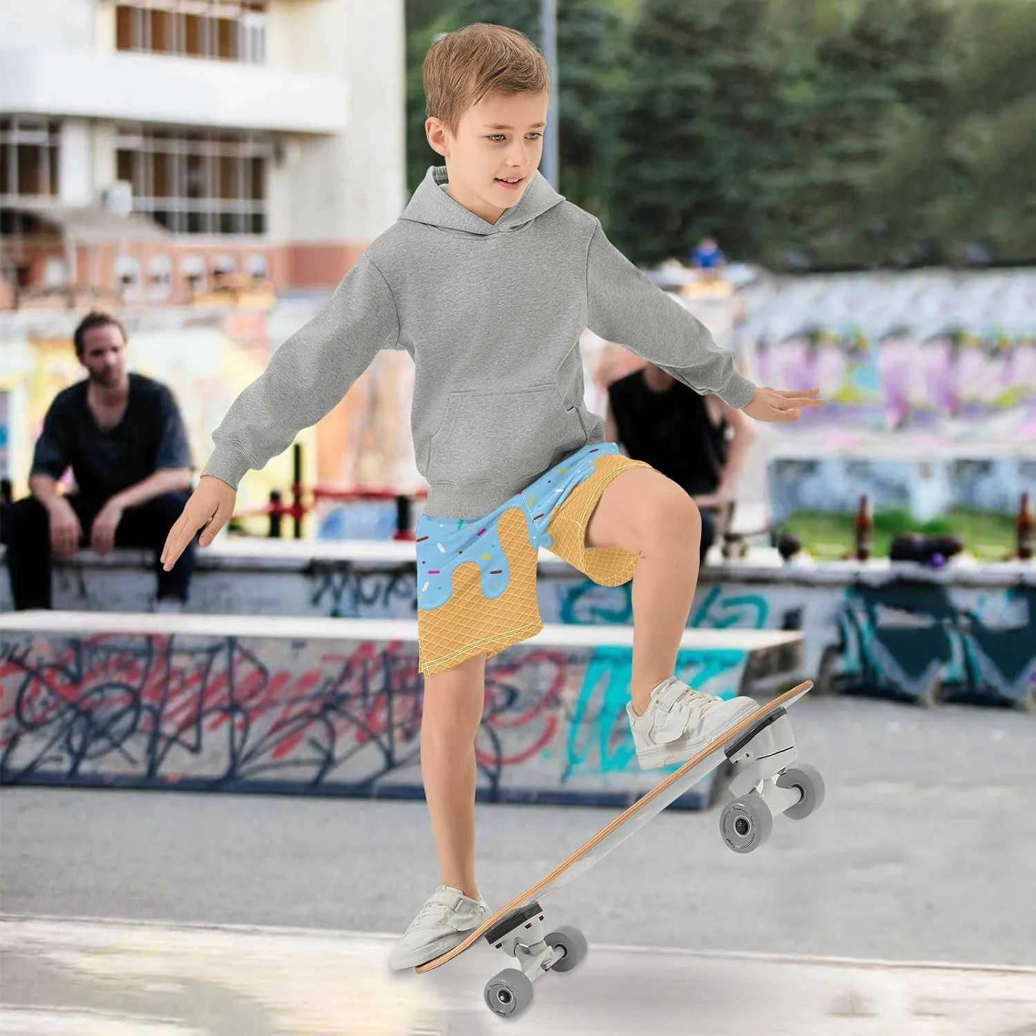 Athletic Gym Shorts Boys Casual Shorts Elastic Waist with Pockets, Summer Kids Bottom for Sports Homewear 7-15 Years