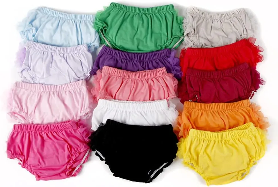 Baby Tulle Ruffle Bloomer for Newbornr Infant Girls Cotton Frilly Diaper Covers Cute Briefs Panties Shorts