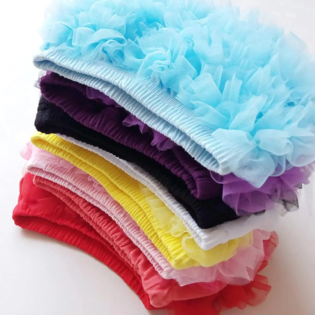 Baby Tulle Ruffle Bloomer for Newbornr Infant Girls Cotton Frilly Diaper Covers Cute Briefs Panties Shorts