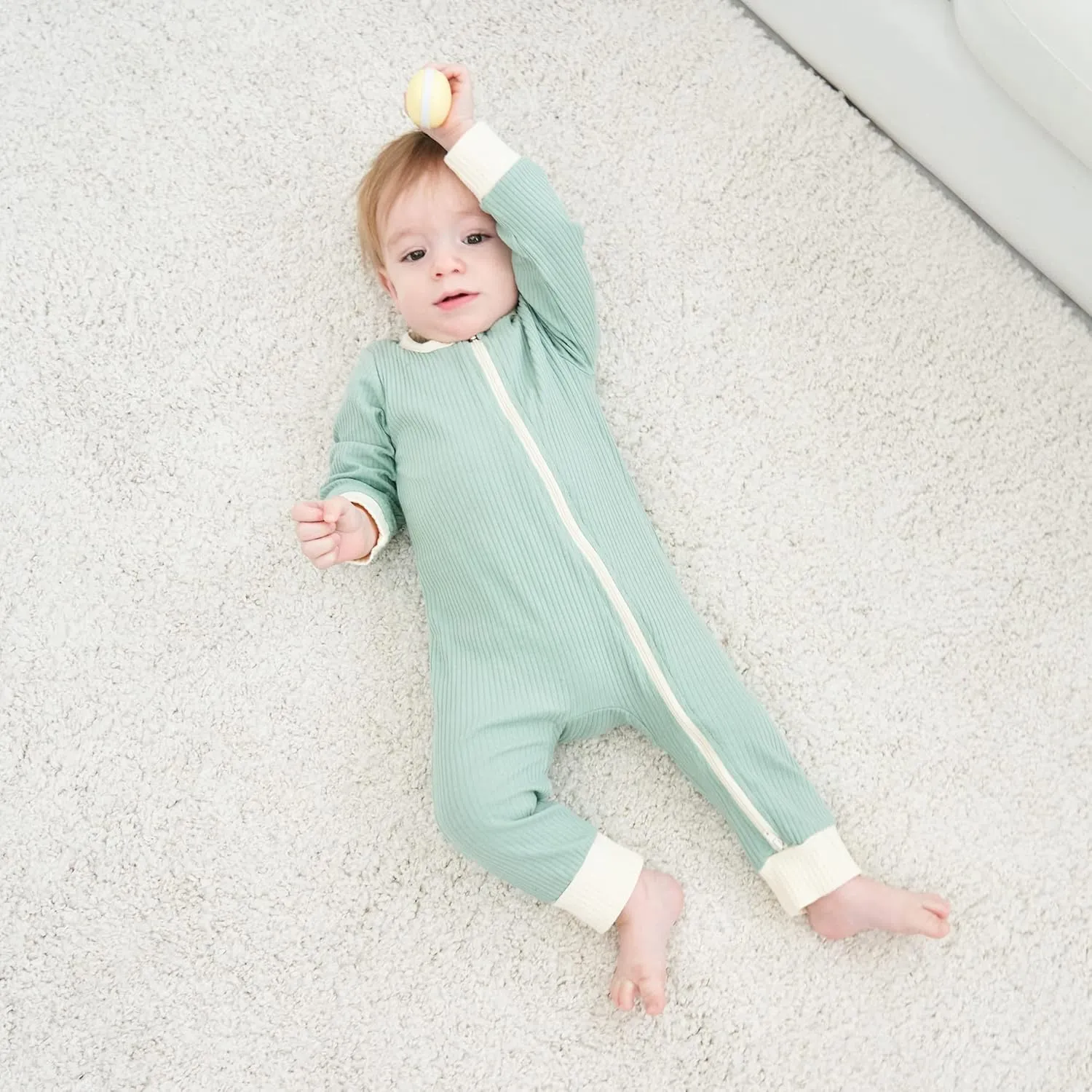 Bafeicao Unisex Baby Boy Girl 2 Pack Rompers Long Sleeve Two Way Zipper Romper One Piece Jumpsuits Clothes Sets