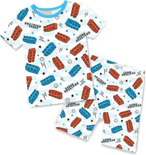 Bamboo Viscose Toddler Car Pajamas Boys Girls Kids Cool Short Summer 12M-8Y Snug fit Pjs Set 2pcs