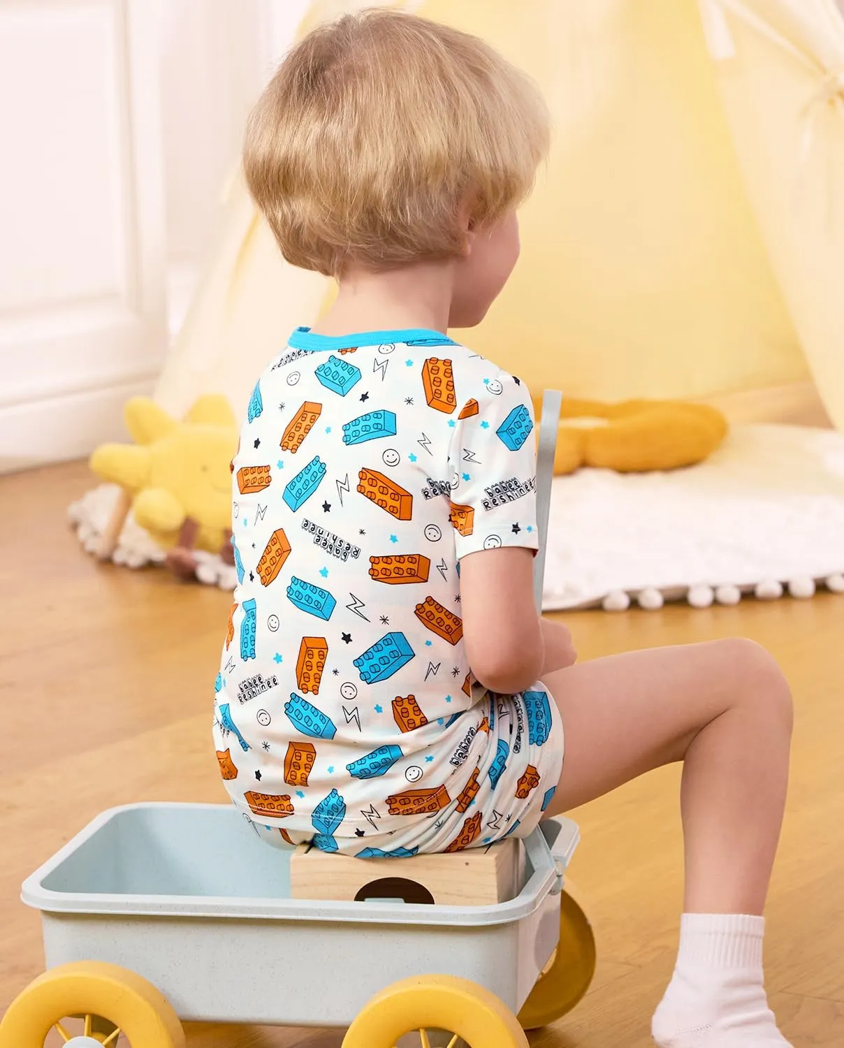 Bamboo Viscose Toddler Car Pajamas Boys Girls Kids Cool Short Summer 12M-8Y Snug fit Pjs Set 2pcs