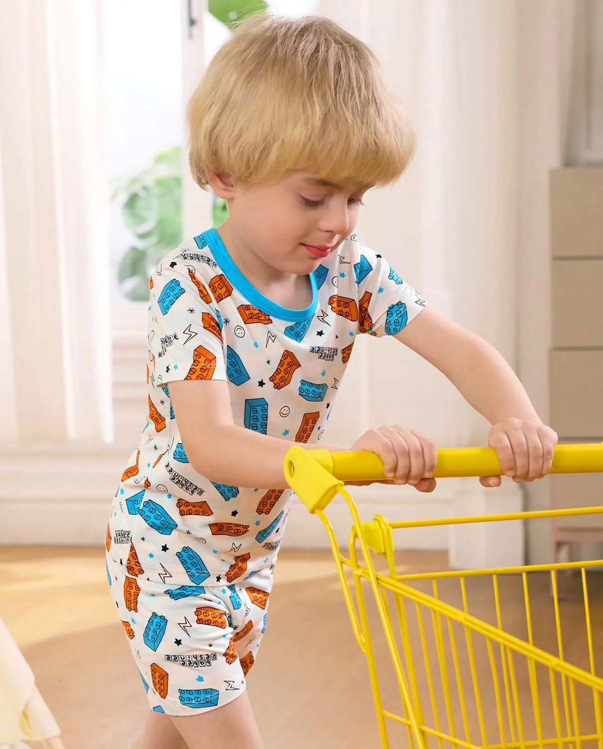 Bamboo Viscose Toddler Car Pajamas Boys Girls Kids Cool Short Summer 12M-8Y Snug fit Pjs Set 2pcs