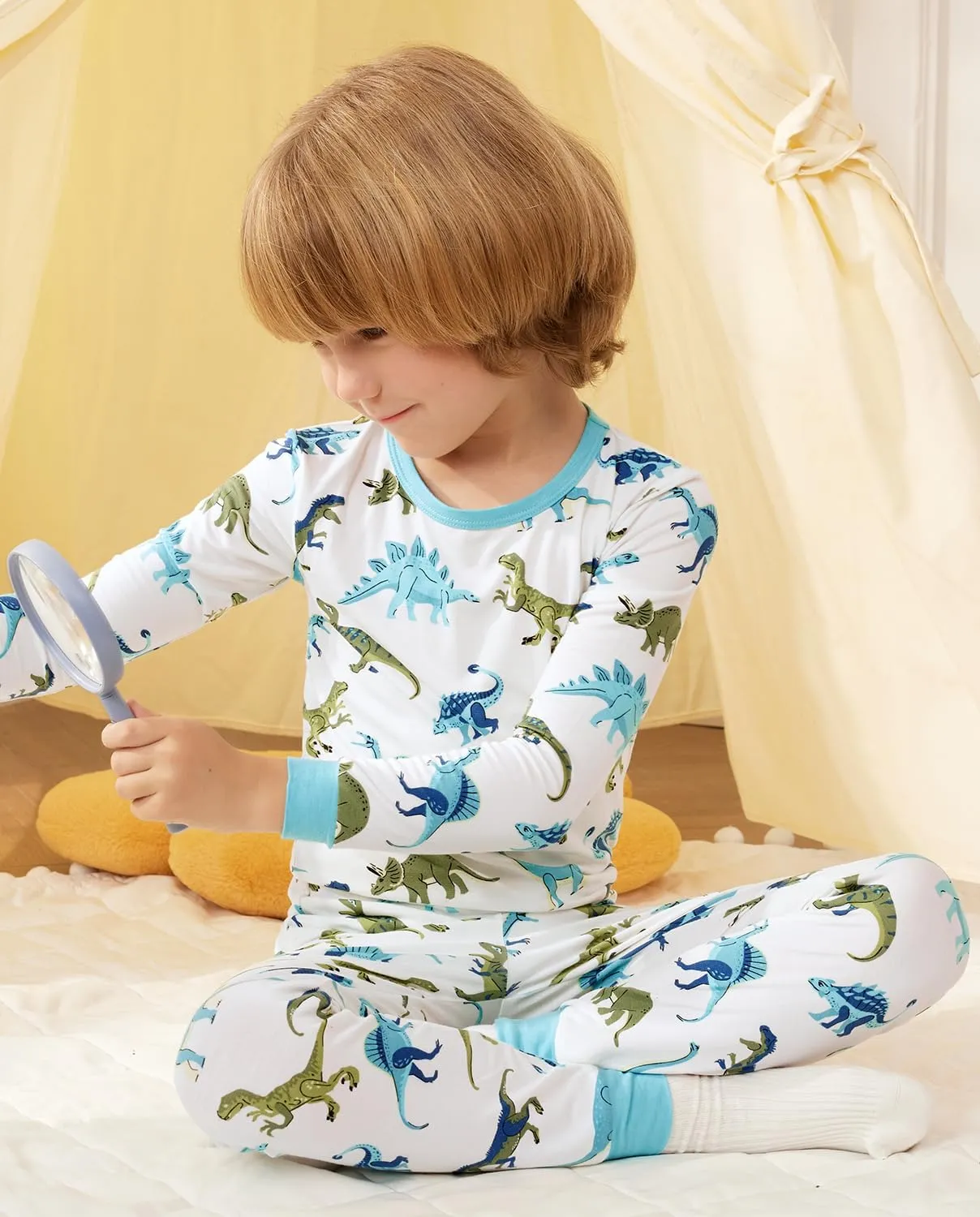 Bamboo Viscose Toddler Pajamas Boys Girls Baby Animal Pjs Sets 12M-8Y Kids 2pcs Long-Sleeve Snug fit Sleepwear