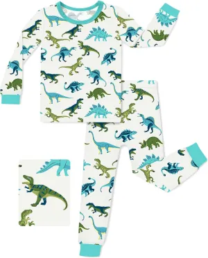 Bamboo Viscose Toddler Pajamas Boys Girls Baby Animal Pjs Sets 12M-8Y Kids 2pcs Long-Sleeve Snug fit Sleepwear