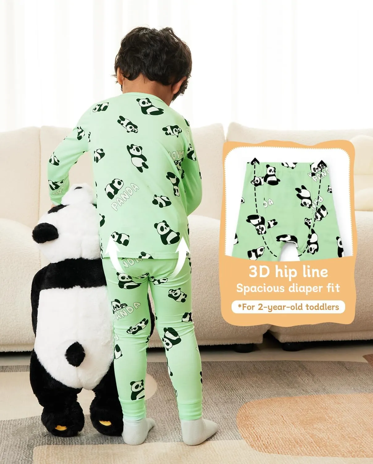 Bamboo Viscose Toddler Pajamas Boys Girls Baby Car Pjs Sets 12M-8Y Kids 2pcs Long-Sleeve Sleepwear Snug fit