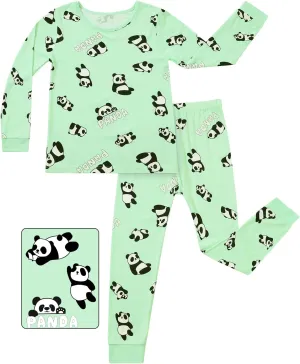 Bamboo Viscose Toddler Pajamas Boys Girls Baby Car Pjs Sets 12M-8Y Kids 2pcs Long-Sleeve Sleepwear Snug fit