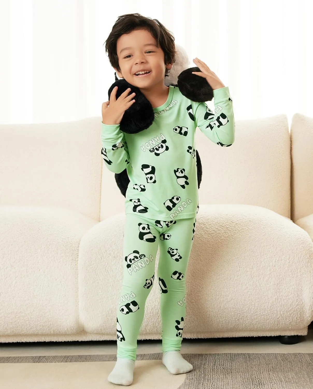Bamboo Viscose Toddler Pajamas Boys Girls Baby Car Pjs Sets 12M-8Y Kids 2pcs Long-Sleeve Sleepwear Snug fit