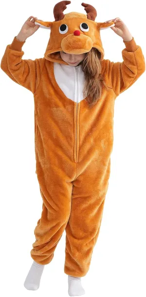 Beauty Shine Onesie Cartoon Animal Costume One Piece Pajamas Cosplay Halloween Christmas Sleepwear Jumpsuit Homewear