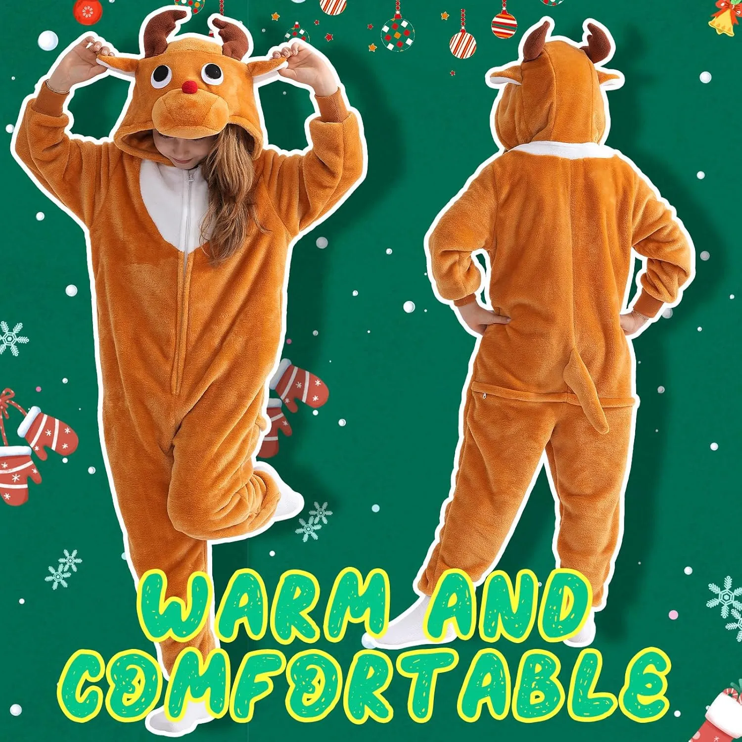 Beauty Shine Onesie Cartoon Animal Costume One Piece Pajamas Cosplay Halloween Christmas Sleepwear Jumpsuit Homewear