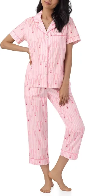 BedHead Pajamas Women's Organic Cotton Classic Cropped Pj Set