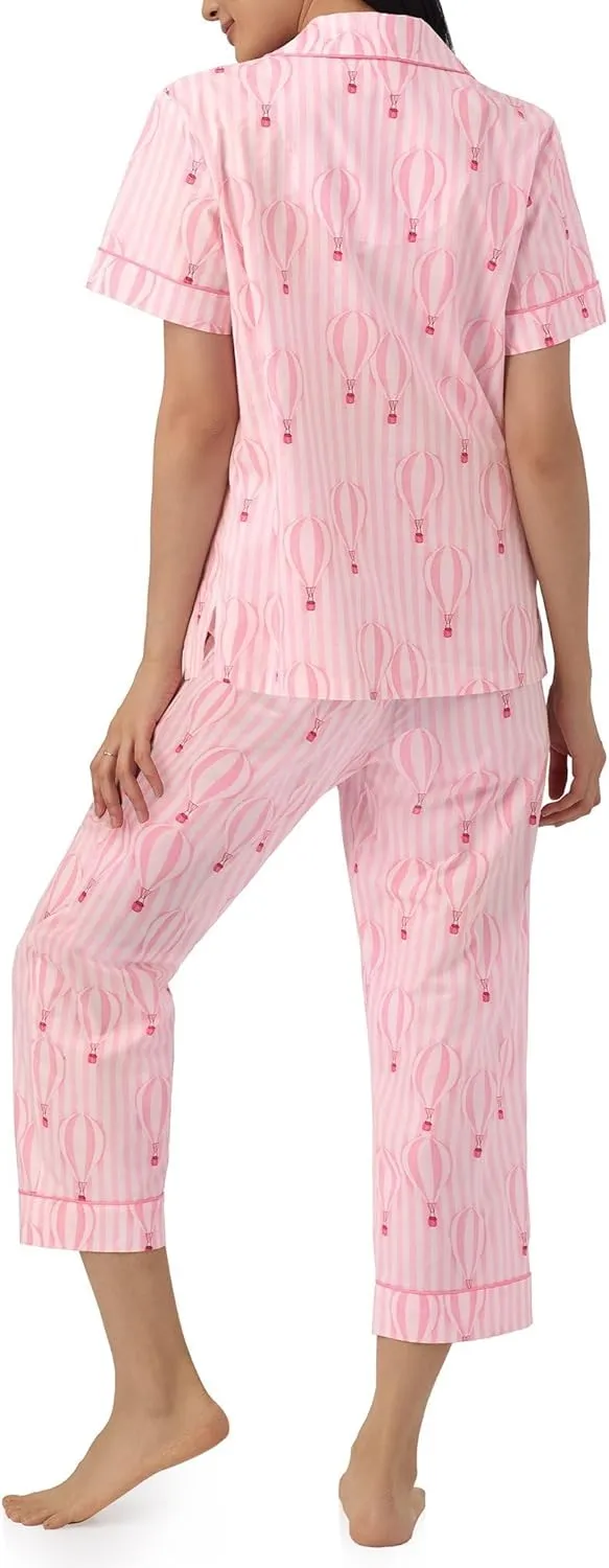 BedHead Pajamas Women's Organic Cotton Classic Cropped Pj Set
