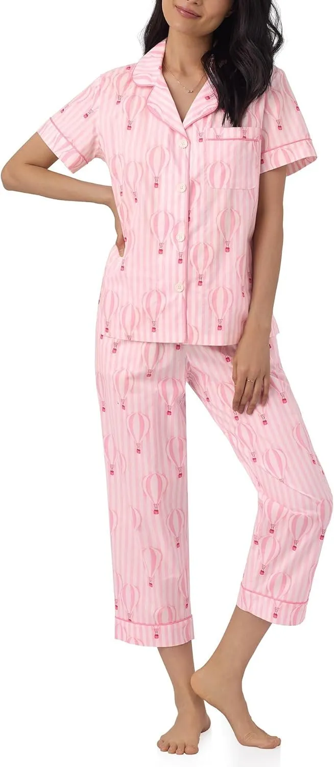 BedHead Pajamas Women's Organic Cotton Classic Cropped Pj Set