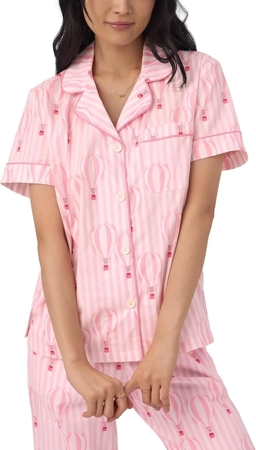 BedHead Pajamas Women's Organic Cotton Classic Cropped Pj Set