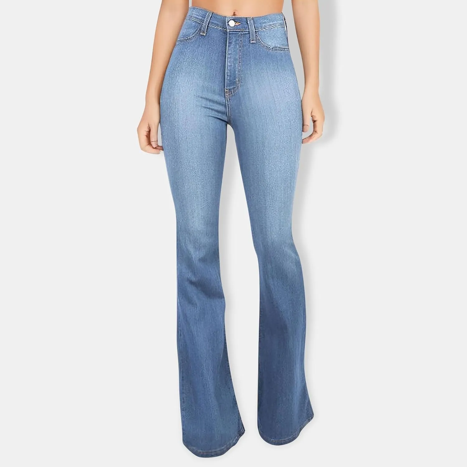 Bell Bottom Jeans for Women High Waisted Butt Lifting Plus Size Flare Jeans Stretch Wide Leg Bootcut Denim Pants
