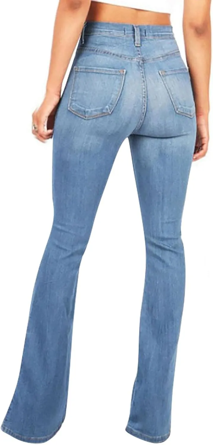 Bell Bottom Jeans for Women High Waisted Butt Lifting Plus Size Flare Jeans Stretch Wide Leg Bootcut Denim Pants