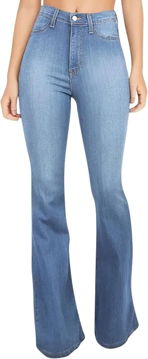 Bell Bottom Jeans for Women High Waisted Butt Lifting Plus Size Flare Jeans Stretch Wide Leg Bootcut Denim Pants
