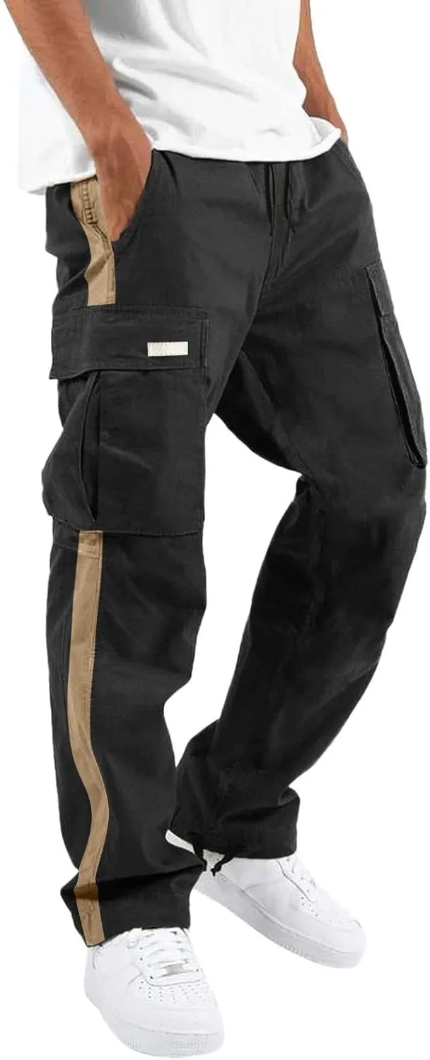 Big and Tall Cargo Pants for Men Sweatpants for Men Baggy Sports Pants Drawstring Sports Trousers Cargo Pants for Men