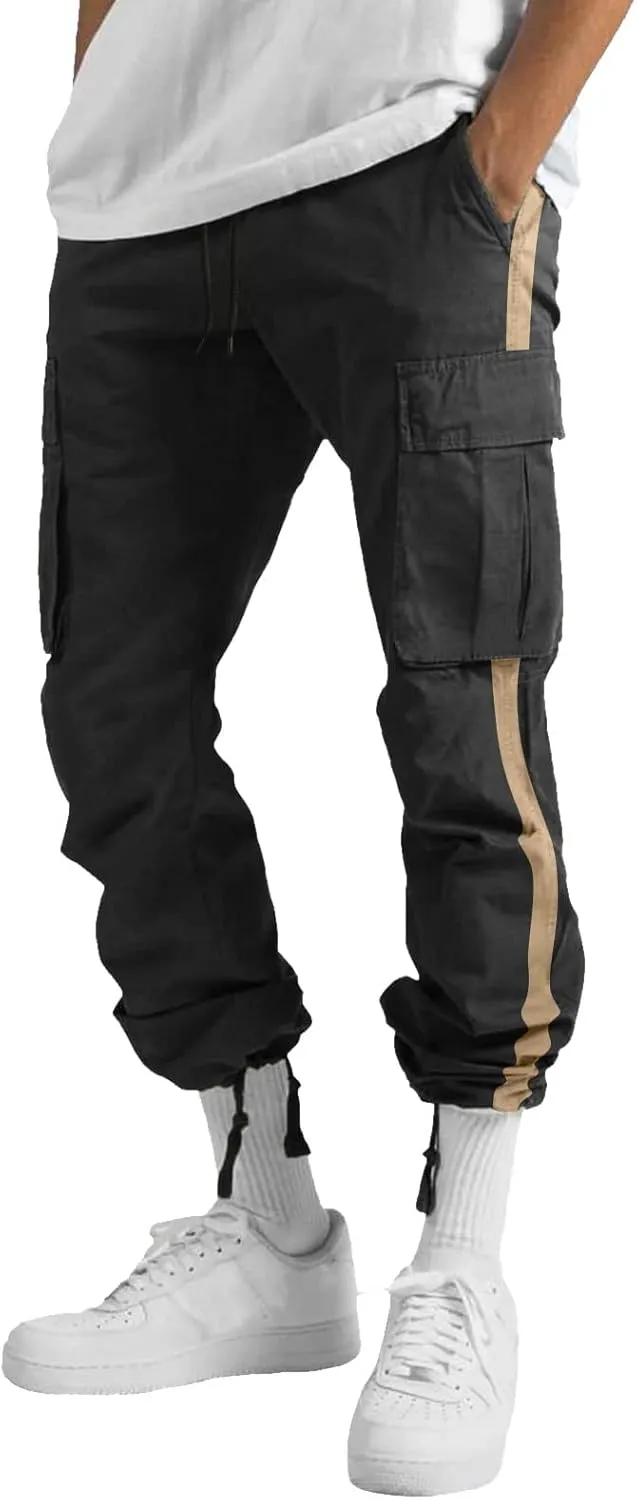 Big and Tall Cargo Pants for Men Sweatpants for Men Baggy Sports Pants Drawstring Sports Trousers Cargo Pants for Men