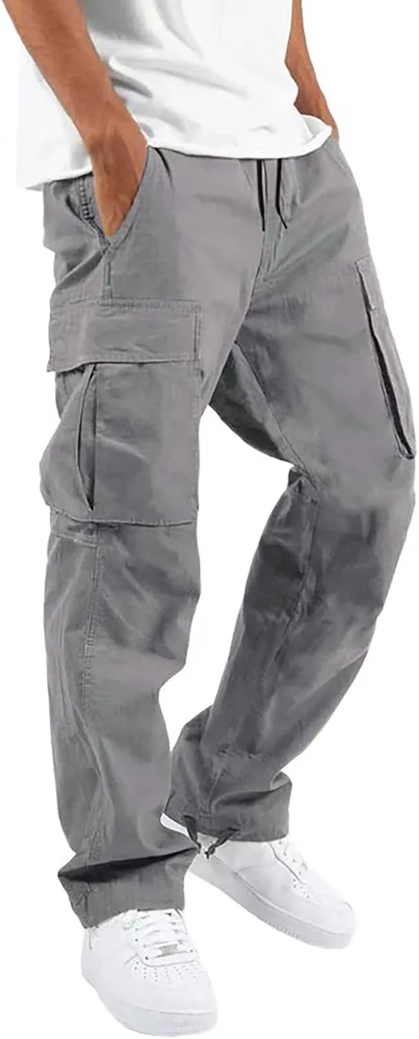 Big and Tall Cargo Pants for Men Sweatpants for Men Waist Sweatpants Fleece Cargo Sweatpants for Men Loose Fit Jogger