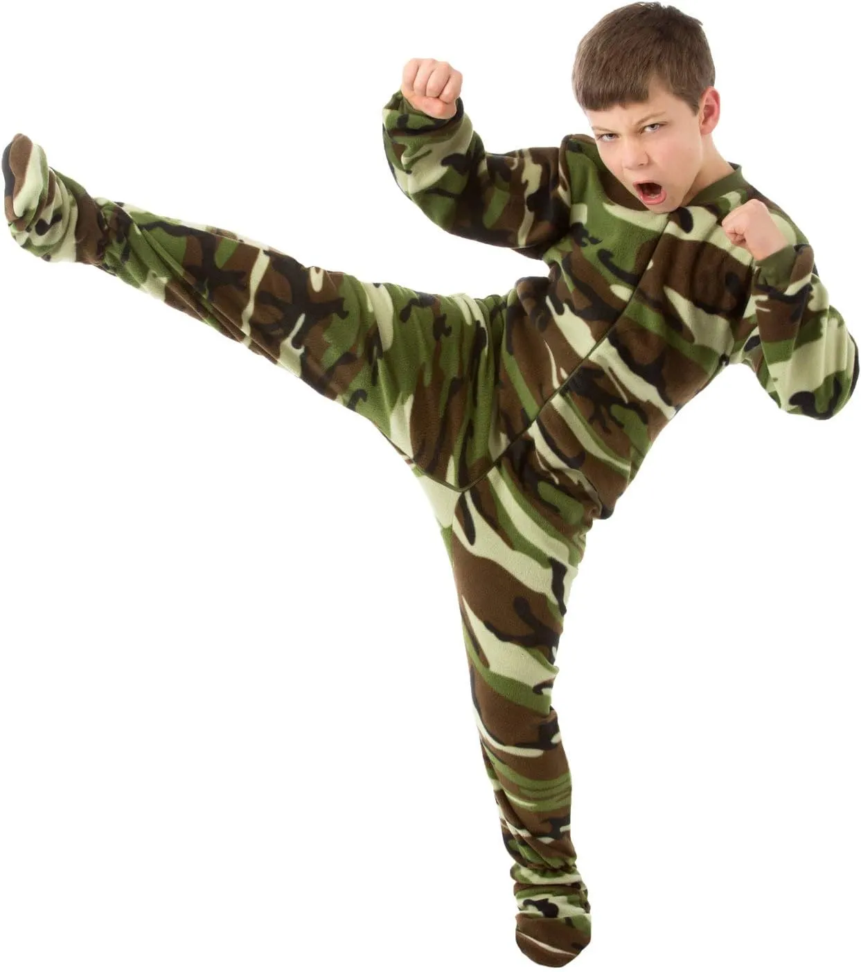 Big Feet Pjs Big Boys Kids Camo Fleece Onesie Footed Pajamas