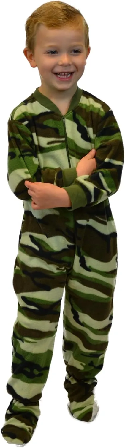 Big Feet Pjs Big Boys Kids Camo Fleece Onesie Footed Pajamas
